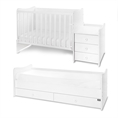 Letto MAXI PLUS NEW white Variante В /letto per adolescenti; letto per bambini con mobiletto multifunzionale / *in questa variante il letto può essere utilizzato contemporaneamente da due ragazzi/